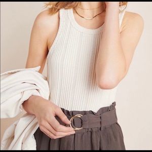 Anthropologie Creme Tank Top - Small